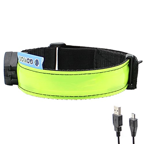 Reflective Running Gear LED Armband Rechargeable - color: Green