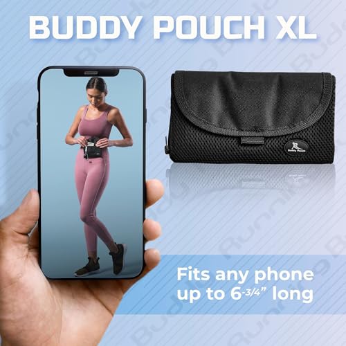 Running Buddy Magnetic Pouch Beltless Running Bag No Bounce - color: Black, size: XL (6.8 in x 4 in)