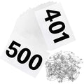 Running Bibs Race Competitor Numbers Waterproof Runners Race Numbers with Safety Pins for Marathon Races Events 5.9" x 7.9" - style: Number 401-500