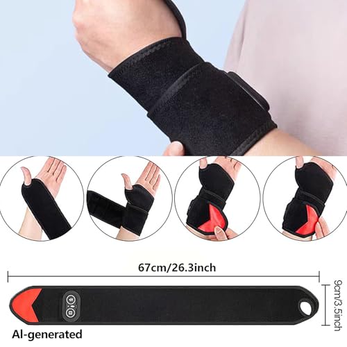 Cordless Wrist Heating Pad Massager – Heat & Compression Function