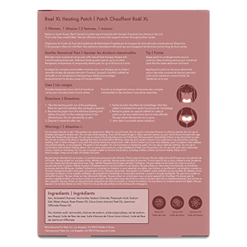 Rael Large Herbal Heating Patches, Feminine Period Care for Cramps (8 Ct) - size: Large (8 Count)