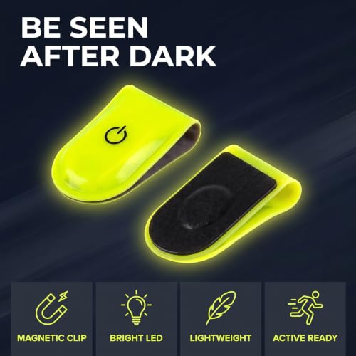 2pcs Night Running Reflector Light,Led Safety Magnetic Clip Light,Outdoor Clip Running Lights,for Night Walking,Cycling,Camping,Hiking,Running,Jogging Safety Accessories