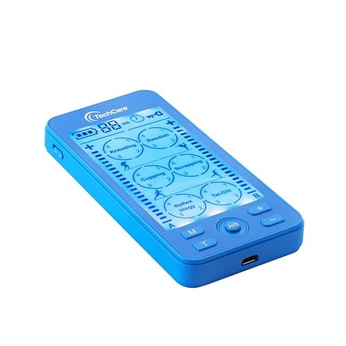Tens Unit Plus 24 Rechargeable Electronic Pulse Massager Machine Multi Mode Device with All Accessories (Blue) - color: Blue