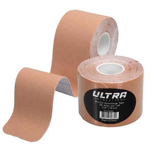 Kinesiology Tape, Premium Precut Roll, Elastic Cotton, Hypoallergenic, 20 Precut Strips, Ideal for Muscle Support & Injury Prevention (Skin) - color: Skin