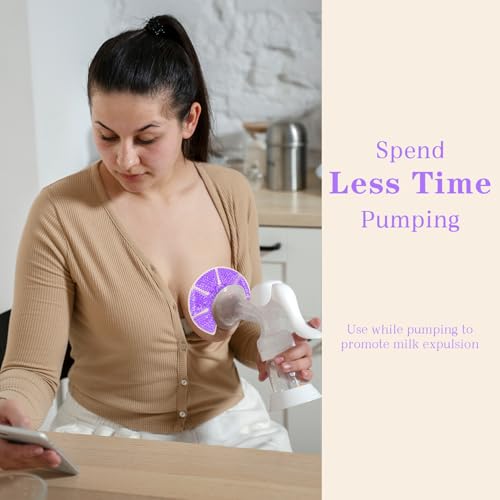 Hot/Cold Breast Gel Ice Packs Breastfeeding Cooling/Heat Pad Pain Relief - color: Purple