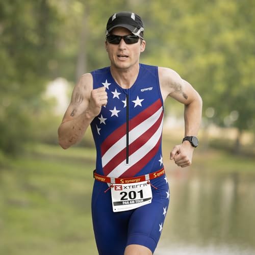 Synergy Running/Triathlon Race Day Number Belt - color: Red 1-Pack