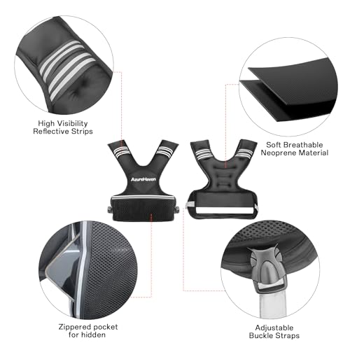 Adjustable Weighted Vest for Women and Men,4-10lb/11-20lb/20-32lb Rucking Vest with 6 Ironsand Weights for Running, Walking, Workout and Strength Training - size: 4-10lbs