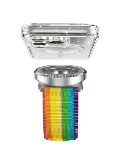 BAISRKE Magnetic Running Armband for MagSafe Case - 360° Rotatable Phone Grip with Adjustable Scent Compartment & Detachable Lanyard Compatible iPhone/Android (Rainbow & Silvery) - color: Rainbow&Silver, size: XL (fits Wrist/Armband up to 15")