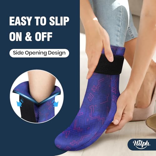 Hilph Ice Pack Sock for Full Foot Pain Relief, Hot Cold Therapy Sock - style: Blue