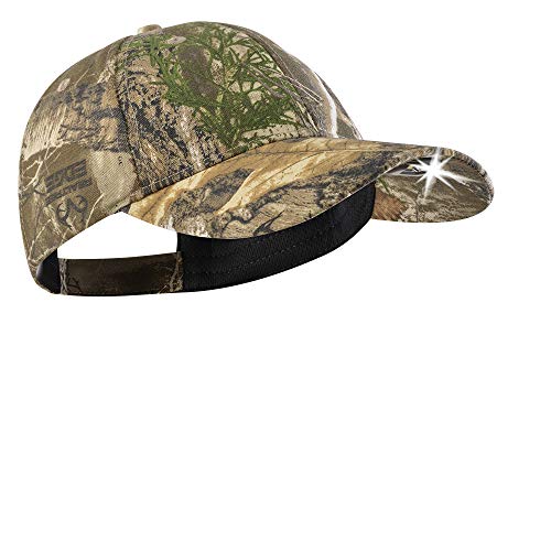 LED Hat Light - POWERCAP Baseball Cap with Light Built in - LED Cap Visor Light with Bright Headlight and IPX4 Rating - color: 2.0 Real Tree Edge