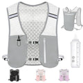 Running Hydration Vest, Adjustable Chest Straps Running Vest for Women Men with 500ml Soft Flask - color: Grey