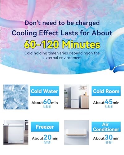 Neck Cooling Tube Wraps Ice Ring Neck Cooler Personal Ice Pack Wrap for Hot Weather Gel Reusable Wearable Gel Cooling for Summer Heat Hot Flashes Freezer Below 64.4℉ - color: Gradient Blue