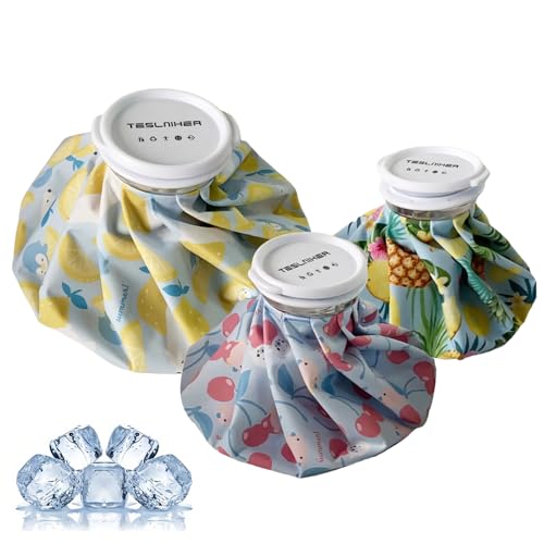 Ice Pack Bags for Injuries Reusable 3 Packs, Ice Bag Cold Pack Water Bag Hot Bag for Pain Relief, Leak-Proof Elastic Ice Bags - style: Set 3