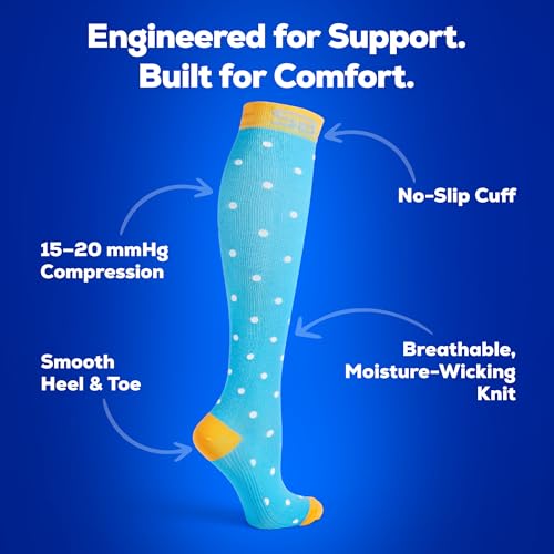SB SOX 3-Pair Compression Socks (15-20mmHg) - color: 10 – Multi-color, size: L/XL