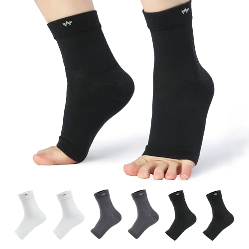WANDER Compression Socks for Plantar Fasciitis, 2 Pairs Foot & Ankle Brace - color: Black, size: Medium