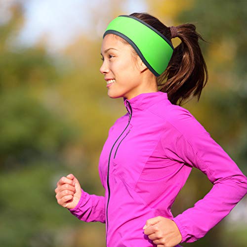 Geyoga 2Pcs Winter Running Ear Warmer Headband for Women Men - color: Fluorescent Green