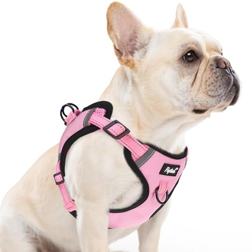 PUPTECK Dog Harness Small Sized Dog, Step in Adjustable Reflective Dog Vest Harness Escape Proof, No Pull Soft Padded Harness Easy Control, Pink, M - color: Pink, size: M (CHEST: 14.5"-20")