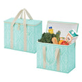 VENO 2 Pack Insulated Grocery Bags, Hard Bottom, Evergreen - color: Evergreen, size: 15.7"W x 12.6"H x 8.7"D - 2 Pack
