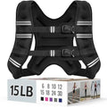 Zeerun Weighted Vest, 6/8/10/12/15/18/20/24/30LB for Men Women - color: Black, size: 15 Lb