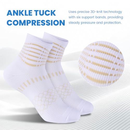 IRAMY Ankle Compression Socks Women Men Plantar Fasciitis Relief 3/5 Pairs - color: Macaron Pink+oatmeal+white-khaki(3 Pairs), size: Medium