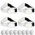 Premium LED Light Up Armband, Reflective Adjustable Wearable Silicone Running Belt Strap/Waterproof Glow in The Dark for Running Jogging Walking Cycling Concert Camping Outdoor Sports - color: White - 4 Pack
