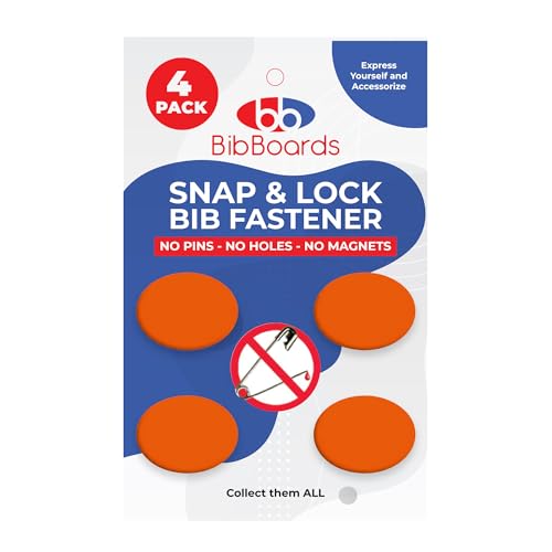 BibBoards bibSNAPS Race Bib Clips, Plain Orange, 4 Pack - color: Plain Orange
