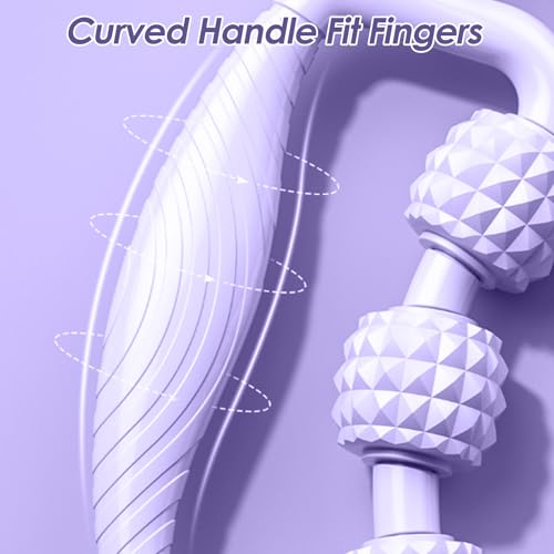 HEEPDD 9 Wheels Muscle Roller, Leg Massager Muscle Relaxation Stretching Roller Foam Roller Deep Tissue Massager for Thigh Arms Leg Waist (Purple) - color: Purple