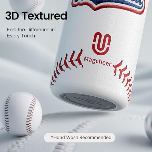 Baseball Water Bottle - 20oz Insulated Misting Water Bottles Stainless Steel 3D Textured - Baseball Accessories Gift for Kids - color: Baseball