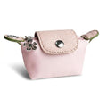 Wuflyover Coin Purse for Women, Mini Nylon Change Purse with Keychain, Small Zip Pouch for Coins, Cash, Cards (pink) - color: pink