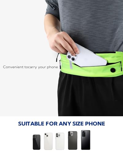 WATERFLY Running Belt Fanny Pack:Phone Holder Belt for Men Women - color: Neon green