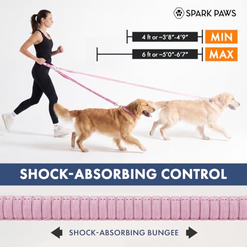 Spark Paws Hands Free Dog Leash - Bungee Waist Belt for Running & Walking - color: Army Green