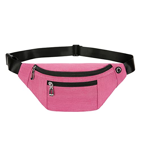 Fanny Pack for Men & Women, Fashion Waterproof Waist Packs with Adjustable Belt, Casual Bag Bum Bags for Travel Sports Running. - color: B-Pink