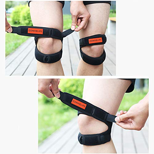 Dual Patella Knee Strap (Black, 1 Count (Pack of 1))
