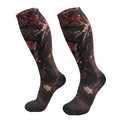 Compression Socks Women And Men For Nurses Travel Pregnancy Recovery Running Athletic - color: Black Dragon Head Red Eyes Tattoo
