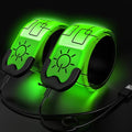 2 Pack LED Armband - Rechargeable Running Lights with Reflective Gear, High Visibility LED Wristband Lights - color: green