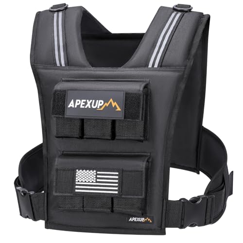 APEXUP Weighted Vest Men, Adjustable Weight Vest for Running - color: Black, size: Vest Only-30lbs