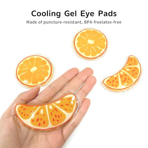 4PCS Gel Eye Ice Pack Set Reusable, Cold and Hot Compress for Eyes - color: Oranges