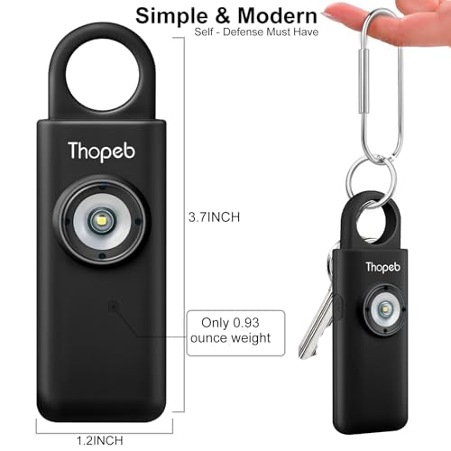 Thopeb Personal Safety Alarm for Women – Upgraded Rechargeable - color: Black