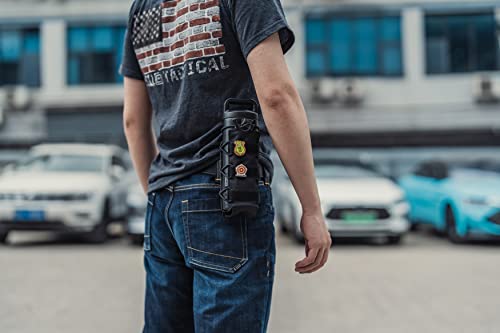 TACTICAL GEEK EXT11 Water Bottle Pouch, Portable Carrier, Drawstring Travel Holder, Adjustable Outdoor Sports Kettle Carrier Holster, Molle Water Bottle Holder (Black) - color: Black