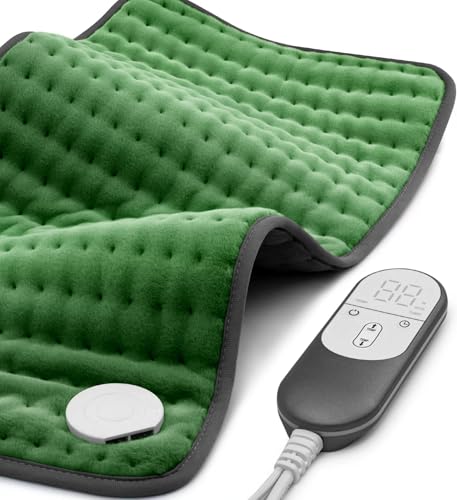 VALGELUIK Heating Pad for Back Pain Relief, 12"x24" Electric Heat Pad Gifts - color: Green, size: 12 Inch x 24 Inch