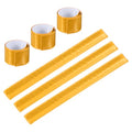 PATIKIL Reflective Slap Bands, Reflector Band Snap Bracelet Armbands High Visibility Safety Reflectors Wrist Strap Strips for Night Jogging Cycling Running - color: Gold