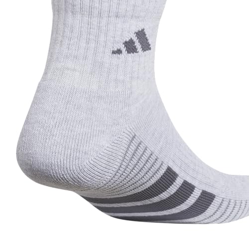adidas Men's Cushioned Socks 3 Pairs - color: Cool Light Heather/Onix Grey/Grey/4.0/Quarter, size: X-Large, style: Quarter