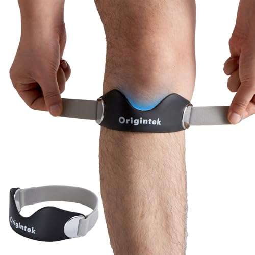Patellar Tendon Support Strap, Adjustable Non-Slip Patella Band Knee Brace Stabilizer for Jumpers Knee, Tendonitis, Running, Basketball, Volleyball, Squats, Two Straps for Adults Teens, 1 Pack