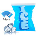20pcs Ice Bag Cooler Pouches - Reusable and Resealable w/ Ziplock Seals, Holds up to 9lbs Ice Cubes or Food, Used as Cold or Hot Compress - NutriChef