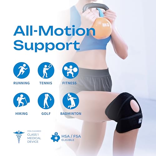 LP 788CA Adjustable Knee Brace with Open Patella - Kneecap Support for Running, Biking, Aerobics, Fitness, Football, Basketball, Hiking and Pain Relief (Regular Size, 1pcs) - size: One Size, style: 788CA