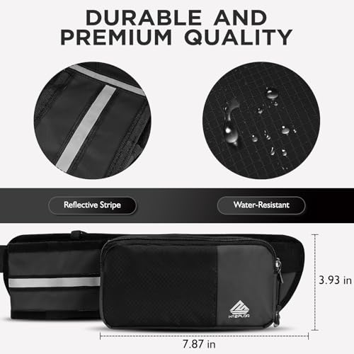 Fanny Pack for Women Men with Water Bottle Holder,Waist Bag for Hiking,Travel,Running,Dog Walking,Workout,Cycling (Black) - color: Black