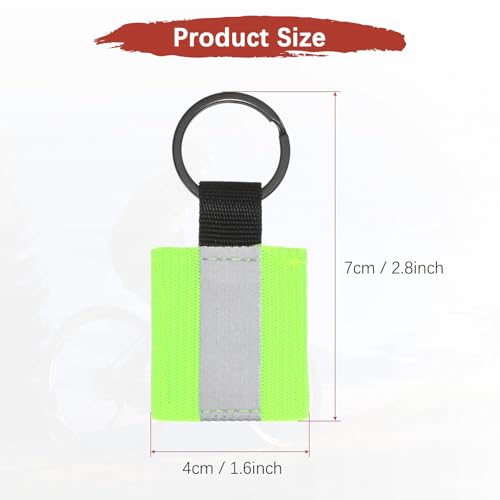 Safety Reflector Pendant, Fabric Reflective Safety Keychain Gear for Backpack & Running & Cycling - color: Fluorescent Green