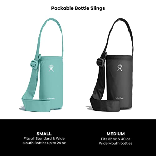 Hydro Flask Accessory Reusable Water Bottle Carrier Holder Small Packable Bottle Sling Dew - for 12 oz, 16 oz, 18 oz, 20 oz, 21 oz, and 24 oz Bottles - Adjustable, Collapsable, BPA-Free, Non-Toxic - color: Dew Blue, style: Small