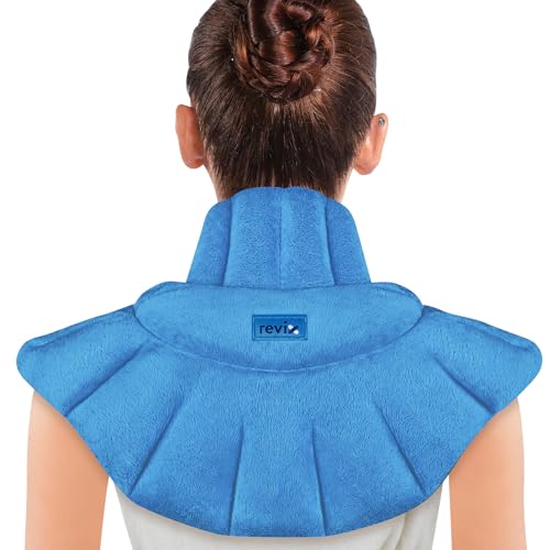 REVIX Microwavable Heating Pad for Neck Shoulder & Back, Moist Heat, Blue - color: Blue