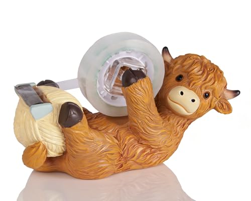 Highland Cow Tape Dispenser, Brown - color: Highland Cow-brown